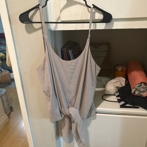 Elegant Beige tie front  Women's Top